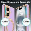 Magnetic for iPhone 16 Case Compatible with Magsafe, Scartchproof Plated Soft TPU with Full-Covered Lens Support Magnetic Wireless Charging Phone Case for iPhone 16 Purple