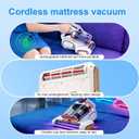 Cordless Mattress Vacuum Cleaner with UV-C Light - Advanced Dust Removal & Deep Cleaning Technology for Beds, Sofas, Carpets, Pet Hair and Household Dust, Handheld sofa Vacuum Cleaner for Home Use