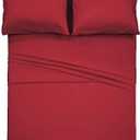 400 Thread Count Cotton Queen Size Sheet Set (Burgundy Color) 4 Piece - 100% Long Staple Cotton Sheets Set, Soft Cotton Bed Sheets Sets with Deep Pocket fit Upto 16