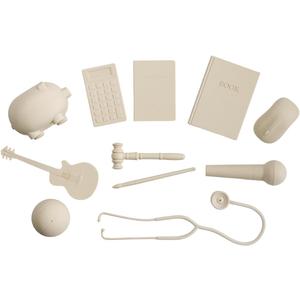 Premium Doljabi, Zhuazhou, Thoi NOI First Birthday Selection Set | 11 Pc Monochromatic Soft Silicone Items for Korean Doljanchi, Chinese, and Vietnamese 1st Bday Ceremony Cultural Decor (Ivory)