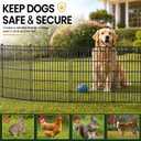 5 Panels No Dig Garden Fence Animal Barrier, 44in(H) × 11.8ft(L) Decorative Metal Outdoor Dog Fence, Rustproof Pet Fencing for Yard, Patio, Flower Bed -Temporary Fencing| Easy to Install