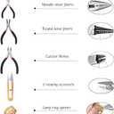 Jewelry Pliers Set: Round Nose, Wire Cutters, Needle Nose, U Sewing Scissors & Jump Ring Opener - Black, Ergonomic Grip,  Product Dimensions 4.75"L x 4.75"W