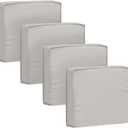 Outdoor Cushion Covers 4 Pack Waterproof&Fade Resistant Zipper Patio Furniture Cushion Covers for Couch,Sofa,Chair (Replacement Covers Only) ( 19×19×3, Light Gray)