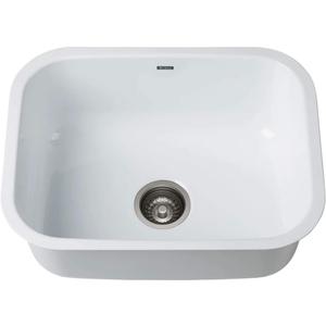 Kraus KEU-12 WHITE Pintura 16 Gauge Undermount Single Bowl Enameled Stainless Steel Kitchen Sink, 23-inch, White Rounded