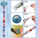 255 Pcs 14 Inch Christmas Garden Stakes Decorative Blue and White Porcelain Ceramic Round Beaded Garden Stakes Decor Fairy Sticks for Indoor Outdoor Yard Lawn Pathway Patio Decoration