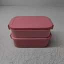 Adults Bento Lunch Box Set with Thermo Bag, 74oz Stackable Leak-proof 3-tiers Bento Box, Built-in Utensil and Sauce Container for Work, School, Dining Out (Pink)