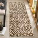 Wonnitar Moroccan Washable Area Rug 2x4.3 Brown Kitchen Rug Non-Slip Bathroom Rug Runner Distressed Modern Geometric Trellis Throw Mat Floor Carpet for Bedroom Laundry Entrance (Light Brown,2'x4.3') (2' x 4.3')