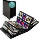 pbf Photo Booth Album | 2x6 Strips Memory Book | 26 Pages, Holds 104 Photos (Black, Wedding, 1-Pack)