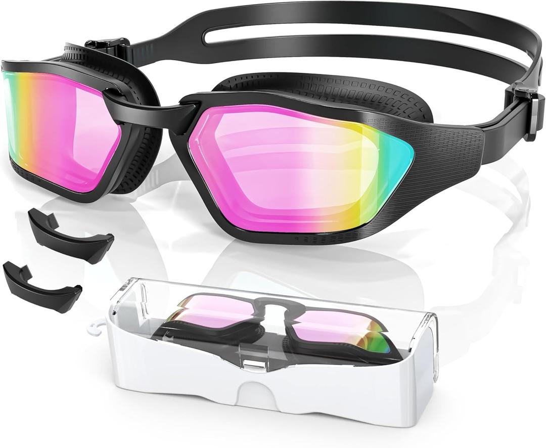 Greatever Sleek Swim Goggles Unisex-Adult, UV400 Protection Swimming Goggles, HD Wide View Goggles, Anti Fog No Leakage (G17-black/ Electroplated Pink Lens) Greatever Sleek Swim Goggles Unisex-Adult, UV400 Protection Swimming Goggles, HD Wide View Goggles, Anti Fog No Leakage (G17-black/ Electroplated Pink Lens)