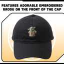 Star Wars The Mandalorian The Child Cotton Adjustable Baseball Cap, Grogu Dad Hat (Black)