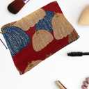 Forest Cosmetic Bag Mushroom Makeup Bag Vintage Garden Travel Toiletry Organizer with Zipper for Women Girls (Pumpkin)