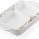 Sweejar Ceramic Bakeware Set, Rectangular Baking Dish for Cooking, Kitchen, Cake Dinner, Banquet and Daily Use, Casserole Dishes for Oven Porcelain Baking Pans (White)