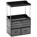 Yieach Bathroom Counter Organizers and Storage,Black Acrylic Makeup Organizers with Drawers for Vanity,Bedroom,Plastic Skincare Organizer for Dresser Top Beauty,Cosmetic,Lotion and Perfume Organizer