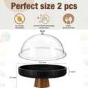 12 Inch Mango Wood Fruit Bowl with Clear Cover Large Decorative Black Fruit Bowls with Lid for Kitchen Counter Wooden Centerpiece Food Tray for Dining Table