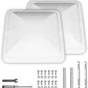 Jack Boss 2 Pack Set RV Vent Covers for Roof, 14 Inch Replacement Camper Vent Lid for Trailer and Motorhome, 14" x 14" x 3.25" White