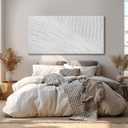 SHEYOYE White Textured Abstract Wall Art Canvas 24x48 Inch, Hand Painted Modern Wall Art, Minimalist Neutral Wall Decor, Canvas Wall Art for Living Room Bedroom, Gallery Wrapped Ready to Hang