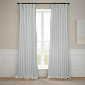HPD Half Price Drapes - Faux Linen Curtains for Living Room (1 Panel) - 50W X 108L - Textured Room Darkening Curtains for Bedroom 108 Inches Long - Drapes for Home Decor, Oyster Mist