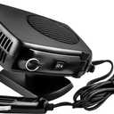 Portable 12v Heater, 200W Fast Heating Fan, Plug into Cigarette Lighter 360 Degree Rotation for Car Windshield, Defroster Defogger Car Heater