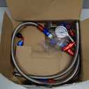 EFI Fuel Pressure Regulator Kit with Bypass Return 0-100psi Pressure Gauge 6AN Fuel Line Hose Fitting Adjustable Universal(Blue)