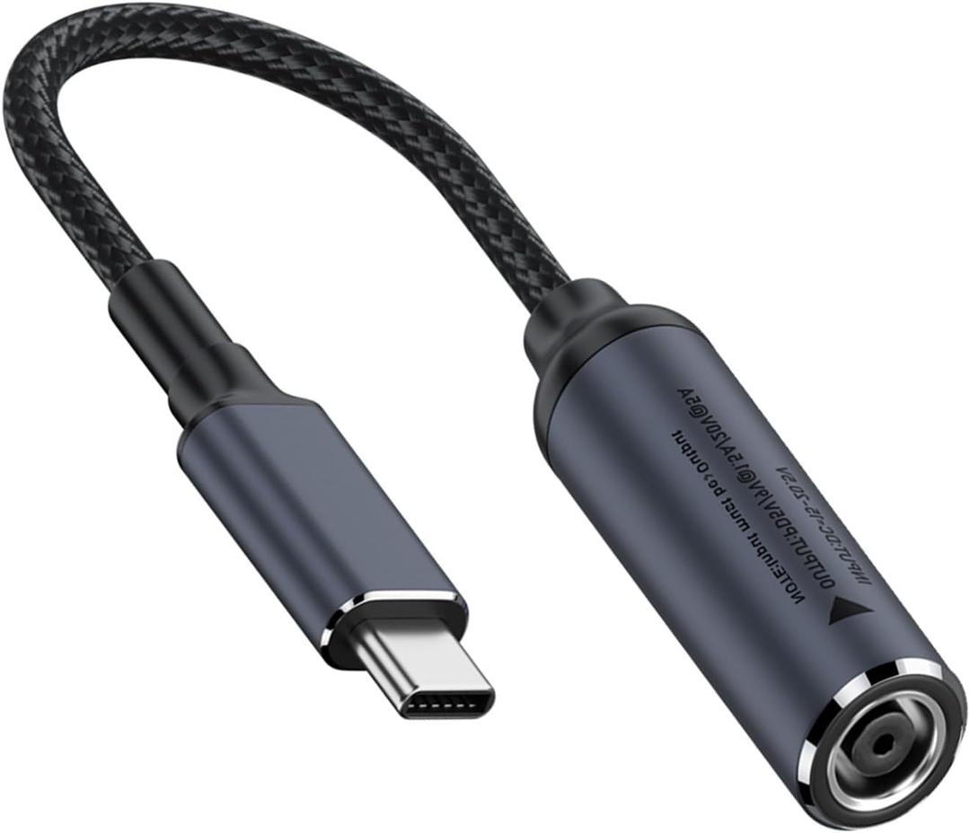 DC6037 to USB C PD 100W Cable DC 6.0mm x 3.7mm Female Input to Type C Male Power Charging Cable with PD Chip, for Asus Adapter to Charge Phones,Tablets, Laptops, TWS Earphone and Other Type-c Devices