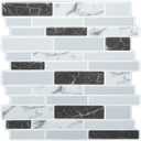 Art3d Thick Peel-and-Stick Kitchen Backsplash Tile, 10-Sheet Marble Design Self Adhesive Wall Tiles for Kitchen Bathroom Back Splash - Grey