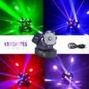 3Head Moving Head DJ Light 12LEDs Rotating Beam Stage Lights Pinspot Lights Uplighting Light-s for Events Sound Activated DMX512 for DJ KTV Disco Party Wedding Concert Christmas Festival