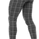 CANGHPGIN Men's Stretch Dress Pants Slim Fit Flat Front Slacks Tapered Casual Pants (L)