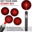 Red Light Flashlight, Long Distance USB Rechargeable Tactical Beam with Star Cap Adjustable Effect for Outdoor Journeys, Presentations, TV/LED/LCD Screens, and Stargazing