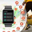 Fitness Tracker Fitness Watches for Women Men (Make/Answer Calls), 1.85" Smart Watch for iPhone/Android Phones, Heart Rate/Sleep Monitor Steps Tracker Watch Pedometer IP68 Waterproof (Dark Black)