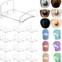 Cowboy Hat Rack(12Pack) - Wide Brimmed Organizer - Strong Adhesive Cowboy Holder - 2.2Inch Hooks for Walls - 2 Mounting Option Holder - Hangers for Doors and Closets - Clear