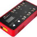 VIFLY WhoopStor V3 6 Ports 1S LiPo Battery Storage Charger and Discharger with LCD Display Tiny Whoop Charger with PH2.0 and BT2.0 Connectors (Red)