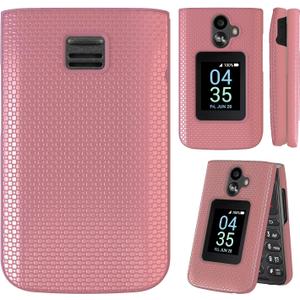 Ailiber for TCL Flip3 Phone Case, TCL T435W Phone Case with Screen Protector, Dual Layer Shockproof Protective, Silicone Bumper Non Slip Back, Heavy Duty Rugged Cell Phone Cover-Rose Gold