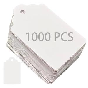 OLPDDZ 1000PCS White Blank Unstrung Price Tags, 1.75 x 1.093 Inches - Premium Quality Durable Paper Hang Tags for Clothing, Retail, Yard & Garage Sales, Ideal for Gift Labeling and Sale Pricing