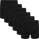 INNERSY Boys' Underwear Bamboo Viscose Boxer Briefs Breathable Boxer Shorts Aged 6-18 6-Pack (Large, Solid Black)