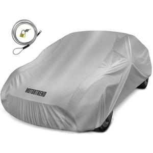 Motor Trend FlexCover Car Cover, Waterproof All-Weather SUV Truck Car Covers for Snow Ice Rain Sun UV Dust Hail Protection, Indoor/Outdoor Full Exterior Cover, Sedan Car Cover (Fits Up to 210" Length) (Silver)