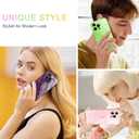 for iPhone 15 Pro Max Case Cute,Clear Glitter with [1 x Tempered Glass Screen Protector] Sparkly Bling Shockproof Bumper Protective Soft Silicone Phone Cover Case for Women Girls Dark Purple