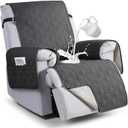 VANSOFY 100% Waterproof Recliner Chair Covers, Recliner Cover Non-Slip Dog Chair Cover Furniture Protector Washable Slipcover with Pocket, Elastic Straps for Pets, Dogs(Charcoal Gray, 22")