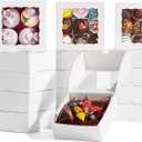 5x5x2 Inch Truffle Boxes Pastry Gift Boxes Bakery Boxes Cookies Boxes Soap Dount Box Chocolate Covered Strawberries Boxes Browine Cake Treat Box for Party Favors