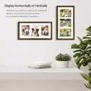 Golden State Art Three 5x7 Collage Picture Frame - Solid Wood with Tempered Glass - Multi Picture Frame Display Three 5x7 Photos with Mat - or One 9x18 Frame Without Mat for Wall Decor, Brown