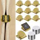 10 Pcs Curtain Magnets Closure Clips, Plus Size Magnetic Curtain Clips Metal Magnets for Indoor Outdoor Curtains Prevent Light Leaking for Patio, Mosquito, Cabana, Gazebo (Gold)