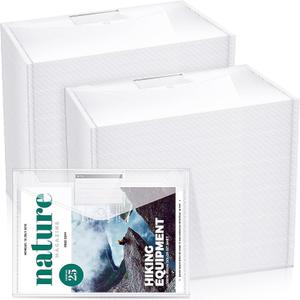 Zhehao 100 Pcs Clear Envelopes with Snap Button Closure A4 Letter Size Plastic Envelope Folder Poly Document File Folders for home Office, (Clear,Pocket Style) 