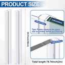 Shower Door Side Seal Strip 78.74 Inch (39.37" x 2 Pcs) for 3/8'' (10mm)