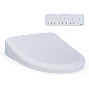 TOTO WASHLET+ S7 Electronic Bidet Toilet Seat with EWATER+ Bowl and Wand Cleaning and Classic Lid, Elongated, Cotton White - SW4724AT40#01