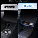 REEVAA Upgraded Tesla Model Y Hidden Under Screen Storage Box for Model Y 2020-2026 (Fit New Model Y Juniper) [One-tap Open & Stable Installation] Model Y Accessories, Center Console Organizer Tray