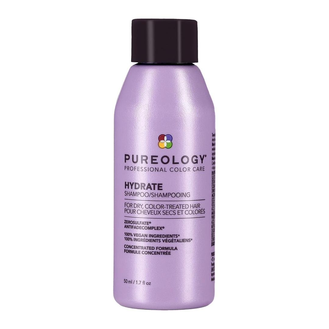 Pureology Hydrate Shampoo - For Dry or Color Treated Hair, Moisturizing Shampoo For Hydration & Softness, With Rose Extract & Green Tea, Vegan & Sulfate-Free (1.7 Fl Oz (Pack of 1))