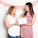 VitalCozy 2 Pcs Felt Peach Color Scallop Pennant Banner 13 feet Party Garland Including Excess Cord Happy Birthday Baby Shower Wedding Nursery Classroom Decorations