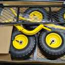 VEVOR 500 Lbs Steel Garden Cart, Heavy Duty Garden Wagon Cart Pullable on Wheels, Metal Yard Utility Wagon Carts with 10" All Terrain Tires, Mesh Removable Sides and 180°Rotating Handle