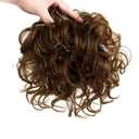 Women Short Human Hair Topper Closure Curly Wiglet Hairpiece Clip in Top Hairpiece Natural Weaving Hair Replacement for Thinning Hair 13x14cm(Light Brown 6")