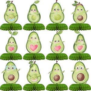 12 Pack Avocado Table Decorations - Avocado Party Decorations for Kids' Birthday and Baby Shower - Avocado Table Toppers