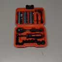 LLNDEI 48 Piece 1/4 Inch Mini Socket Ratchet Wrench Set, Metric Shallow Socket (4-14mm) 6-Point,with 72 Teeth Mini Ratcheting Wrench, Screwdriver Bit Set, Universal Joints and 3 Inch Extensions